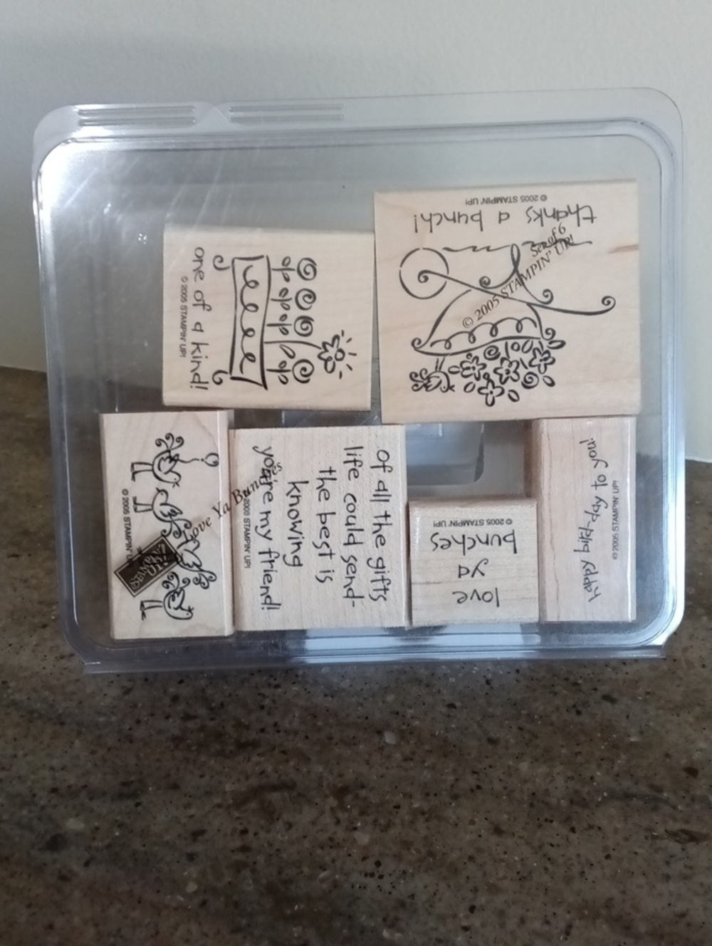 Stampin' Up Wood mount Rubber Stamps "Love Ya Bunches" - NWOT